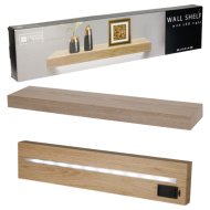 Fali polc led fénnyel 60x12,5x4cm világosbarna fa