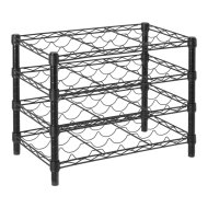 Spaceo fémpolc bortartóval 60x35x47,5cm 4 polcos fekete