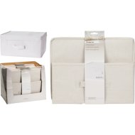 Tárolódoboz fedéllel 19x39x29cm törtfehér poliészter