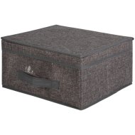 Tárolódoboz fedéllel 31x28x16cm világosszürke poliészter