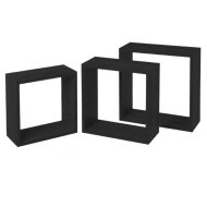 Falipolc kocka 3db/szett fekete MDF