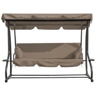 Reckmann Fémvázas 224x118x160cm 3-személyes hintaágy, barna párnával