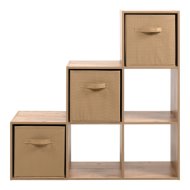 Arvika 24A 6 rekeszes lépcsős polc 89x89x28cm artisan-bézs