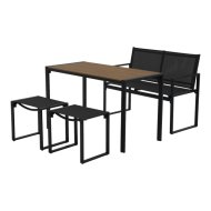 Reckmann Helytakarékos 4 részes műanyag szürke kerti bútor szett