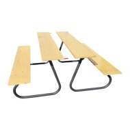 Lili sörpad garnitúra asztal: 166x58x75cm, 2 pad 166x29x75cm acél váz