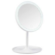 Liara LED-es 18x28,5x18cm fehér kerek álló kozmetikai tükör
