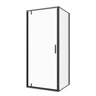 Sanotechnik Sanoslim zuhanyfülkeajtó 78-82x200cm, 6mm edzett üveg, fekete profil