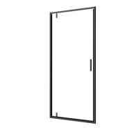 Sanotechnik Sanoslim zuhanyfülkeajtó 98-102x200cm, 6mm edzett üveg, fekete profil