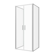 Sanotechnik Sanoslim kétszárnyas zuhanyfülkeajtó 88-92x200cm, 6mm edzett üveg, króm színű profil