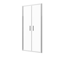 Sanotechnik Sanoslim kétszárnyas zuhanyfülkeajtó 78-82x200cm, 6mm edzett üveg, króm színű profil