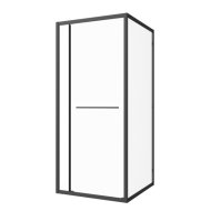 Sanotechnik Sanoslim zuhanykabin 80x80x200cm, szögletes, 6mm víztiszta üveg, fekete keret, vízlepergető bevonat
