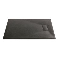 Sanotechnik zuhanytálca SMC 80x100x2,6cm aszimmetrikus kőhatású méretre vágható fekete