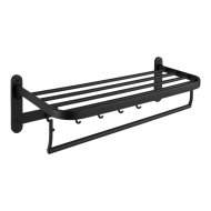 Quadrat Solo fekete fali törölköző polc 57x17x23,5cm