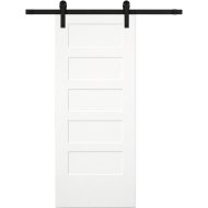 Bence toló ajtó 900x2050mm 5 paneles, lucfenyő, fehér, vasalattal