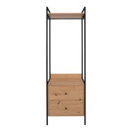 Dhaka 41A 2 fiókos 64x190x40cm artisan tölgy/fekete előszobafal