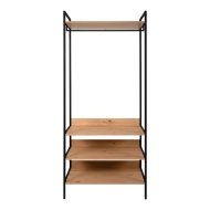 Dhaka 41B 3 polcos 84x190x40cm artisan tölgy/fekete előszoba fal