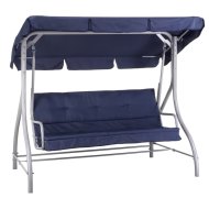 HINTAÁGY 3 SZEM. FIX TÁMLÁVAL FÉM VÁZ, TEXTIL ÜLŐFELÜLET KÉK