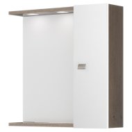 Savini Bicolor-N tükör oldalszekrénnyel LED világítással 58x57x15,5cm fehér-dió színben