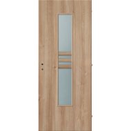 Dekorfóliás beltéri ajtólap 90x210cm skandináv tölgy, Nida 2 üvegezés, jobb