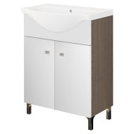 Savini Bicolor-N alsószekrény mosdóval 65x86x45,5cm fehér-dió színben