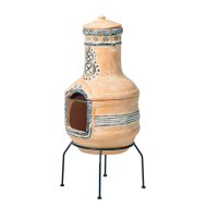 Reckmann Kültéri 38,5x68-88cm agyag tűzrakó tartóállvánnyal