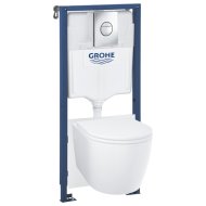 Grohe Start Round WC-tartály szett falsík mögötti nyomólappal, fali WC-vel és lecsapódásgátlós ülőkével