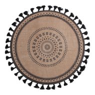 Splendid Jute 38cm natúr fekete juta tányéralátét