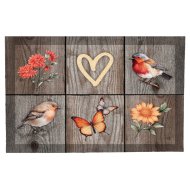 Birds &amp; flowers dekor lábtörlő 40x60cm szennyfogó színes mintás