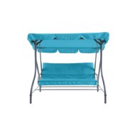 Reckmann 3 személyes acél vázas textil ülőfelületű hintaágy, türkiz