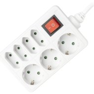 Entac M1 elosztó 7-es foglalat 3G1.5 kapcsolóval 3x16A 4x2.5A 1,5m fehér