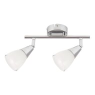 Rábalux Nicolette spot lámpa E14 max.2x40W króm, fehér üveg burával, fényforrás nélkül