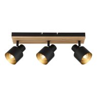 Rábalux Noxelle mennyezeti szpot lámpa E14 max. 3x10W L41cm fekete-tölgy