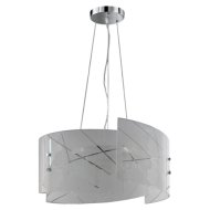 Trio Sandrina beltéri függeszték E27 max.3x40W 150X50cm fém-üveg fehér