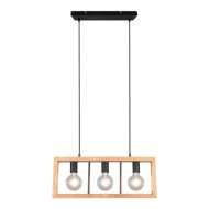 Trio Agra beltéri függeszték E27 max.3x10W ff.nélk. 150x60x8,5cm fém/fa fa színű