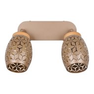 Reality Bidar beltéri fali spot E14 max. 2x10W 27x28cm fa-fém kávé-arany