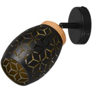 Reality Bidar beltéri fali spot E14 max.1x10W ff.nélk. 27x12cm fa/fém, fekete/arany