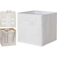 Tároló doboz 30x30x30cm tört fehér poliészter