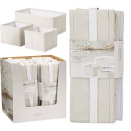 Rendszerező 3 darabos 3-féle méretben törtfehér poliészter