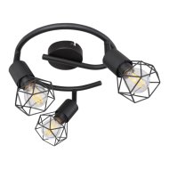 Globo Xara spotlámpa E14 max. 3x40W 230V D29cm H18cm fekete fém