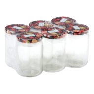 Befőttesüveg 390 ml, tetővel, 6 db-os csomagban