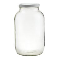 Befőttesüveg 4,25L 27x16x16cm fehér tetővel