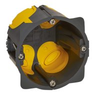 Legrand Batibox süllyesztődoboz egyes gumis IP40 D67mm 50mm sárga-fekete