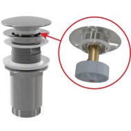ALCA CLICK/CLACK TÚLFOLYÓS MOSDÓ LEERESZTŐ MOSOGATÓHOZ, 5/4" FÉM, NAGY DUGÓ