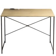 Íróasztal 74x100x60cm MDF asztallappal fekete fém lábakkal