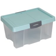 Flair Uni-Box 400 14l 20x40x28cm zöldeskék tetővel műanyag
