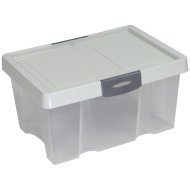 Flair Uni-Box 400 14l 20x40x28cm világosszürke fedéllel műanyag
