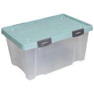 Flair Uni-Box 600 45l 28x60x38cm zöldeskék tetővel műanyag