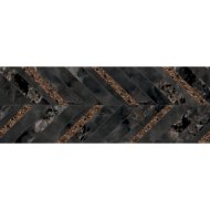 Domino Vero chevron fekete-arany 32,8x89,8cm rektifikált fényes dekorcsempe
