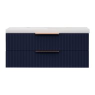 Tboss Zenna alsószekrény mosdóval 121x57x47cm matt indigókék függesztett 2 fiók