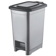 Pedálos szemetes 40l 53x32x42,2cm fekete-szürke műanyag